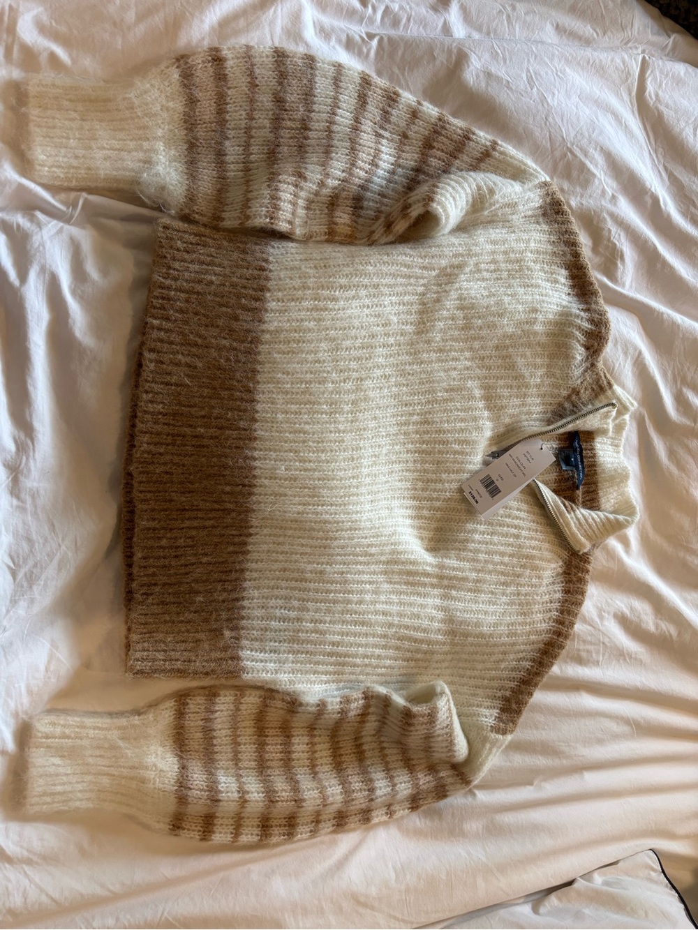 NWT French Connection Nika Half Zip Wool Blend Colorblock Sweater Women’s Small